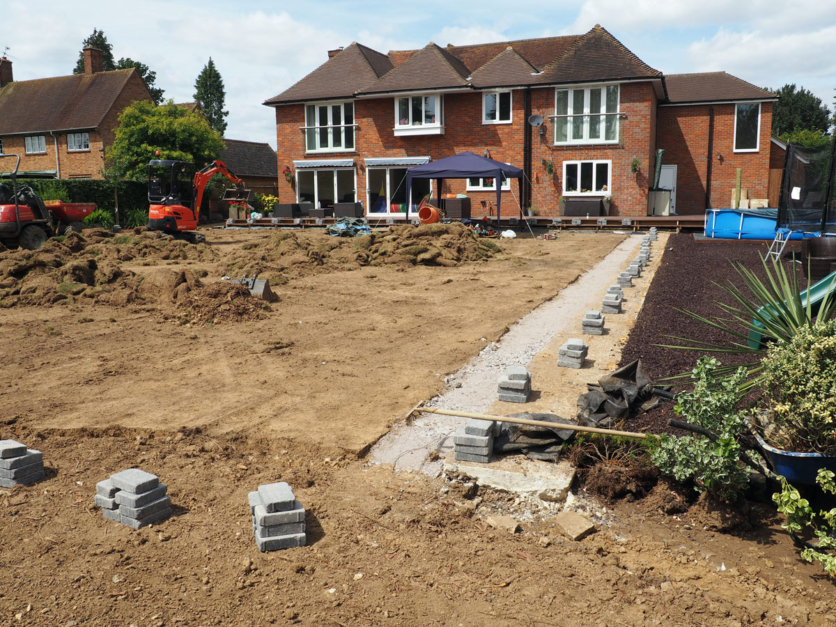 Final groundwork of large garden and driveway prior to landscaping
